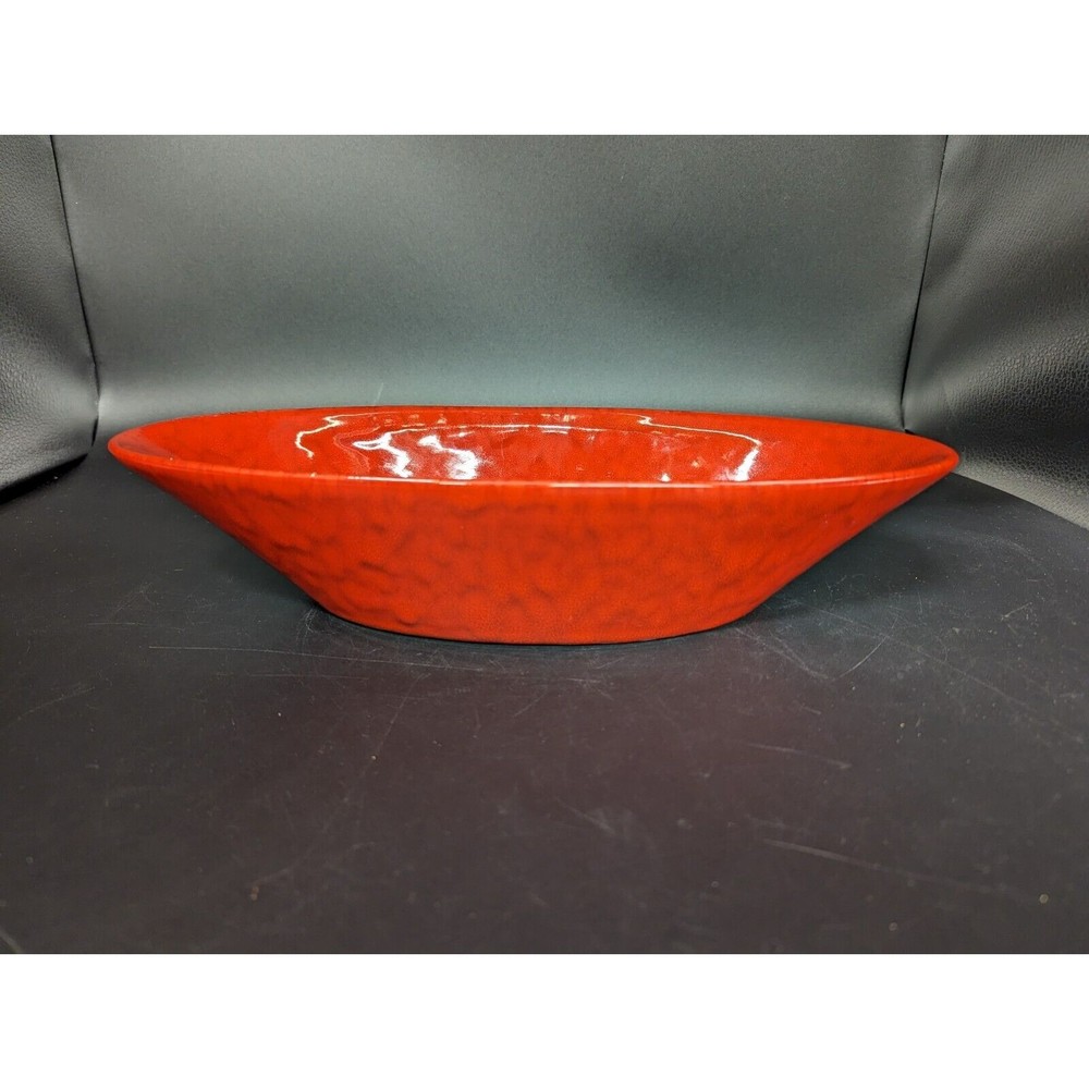 MCM Ceramiche Alfa Oval Bowl Red Oblong Made in Italy